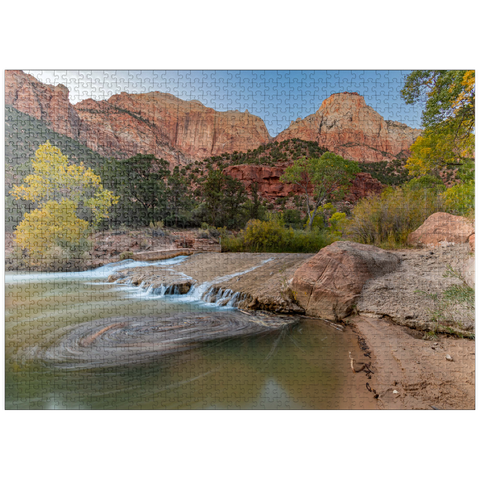puzzleplate Virgin River Cascade in Zion National Park 1000 Jigsaw Puzzle