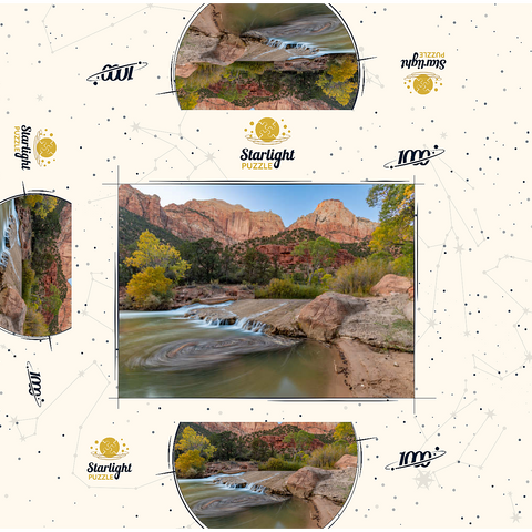 Virgin River Cascade in Zion National Park 1000 Jigsaw Puzzle box 3D Modell