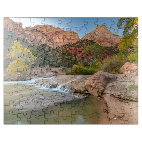 puzzleplate Virgin River Cascade in Zion National Park 100 Jigsaw Puzzle