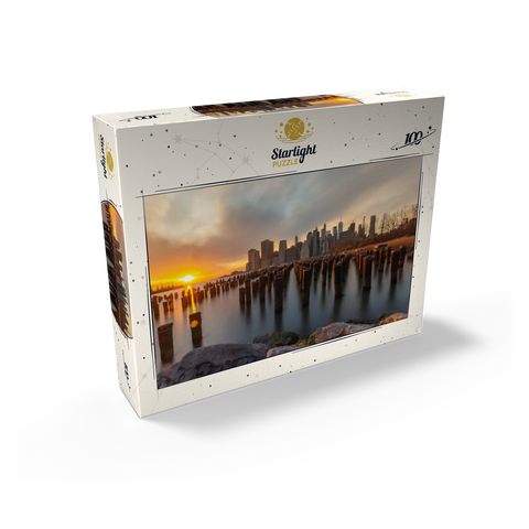 Sunset Over Manhattan Skyline from Brooklyn 100 Jigsaw Puzzle box view2