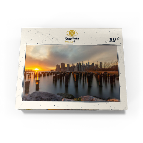 Sunset Over Manhattan Skyline from Brooklyn 100 Jigsaw Puzzle box view3