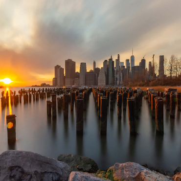 Sunset Over Manhattan Skyline from Brooklyn 100 Jigsaw Puzzle 3D Modell