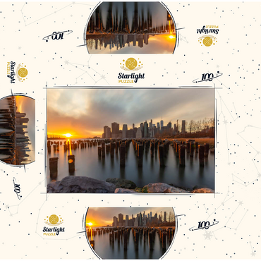 Sunset Over Manhattan Skyline from Brooklyn 100 Jigsaw Puzzle box 3D Modell