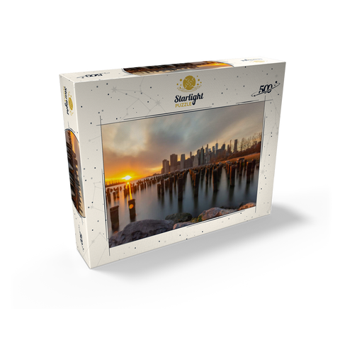 Sunset Over Manhattan Skyline from Brooklyn 500 Jigsaw Puzzle box view2