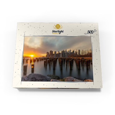 Sunset Over Manhattan Skyline from Brooklyn 500 Jigsaw Puzzle box view3
