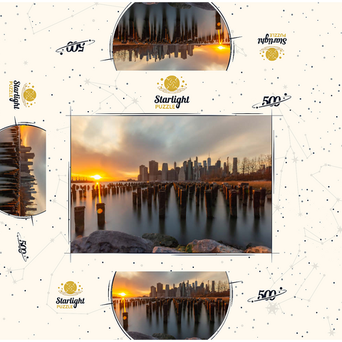 Sunset Over Manhattan Skyline from Brooklyn 500 Jigsaw Puzzle box 3D Modell