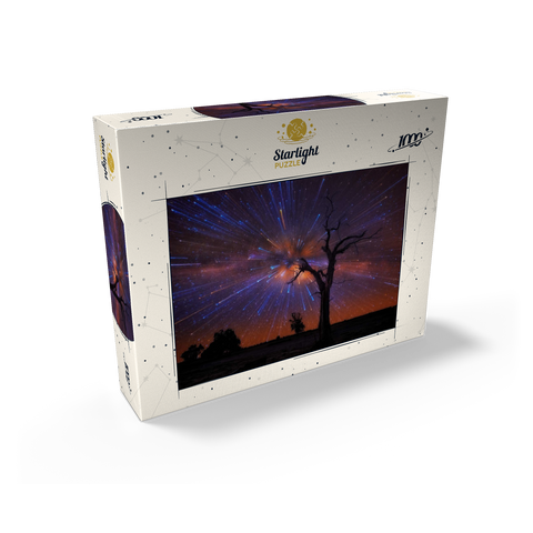 Radiant Starburst Sky over Lone Tree at Night 1000 Jigsaw Puzzle box view2
