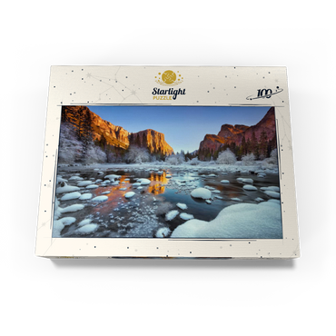 Yosemite Winter Sunrise with Snow-Covered River 100 Jigsaw Puzzle box view3