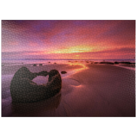 puzzleplate Moeraki Boulders at Sunrise - Coastal New Zealand Magic 1000 Jigsaw Puzzle