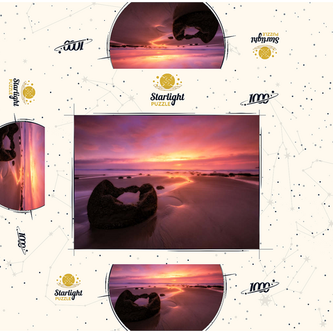 Moeraki Boulders at Sunrise - Coastal New Zealand Magic 1000 Jigsaw Puzzle box 3D Modell