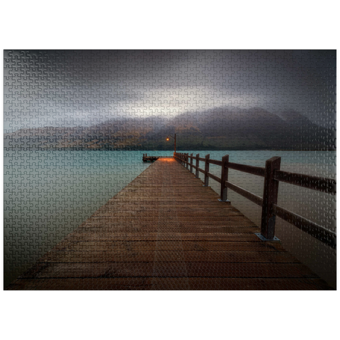 puzzleplate Glenorchy Wharf - Moody Twilight over Lake Wakatipu 1000 Jigsaw Puzzle