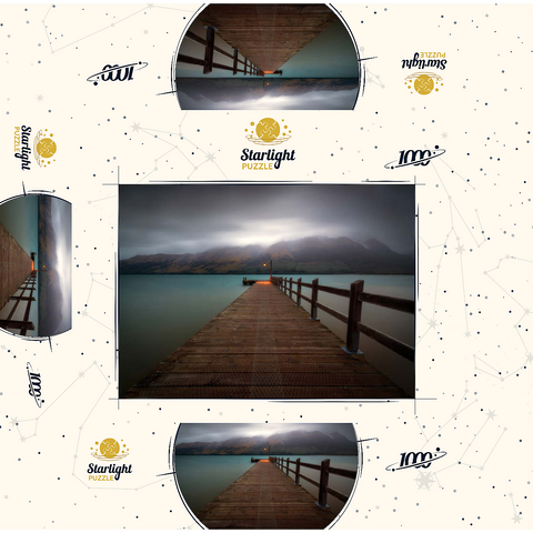 Glenorchy Wharf - Moody Twilight over Lake Wakatipu 1000 Jigsaw Puzzle box 3D Modell