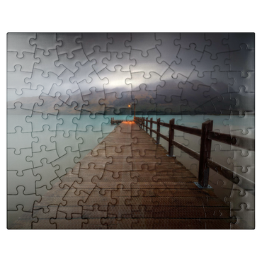 puzzleplate Glenorchy Wharf - Moody Twilight over Lake Wakatipu 100 Jigsaw Puzzle