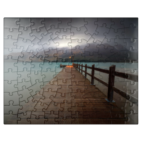 puzzleplate Glenorchy Wharf - Moody Twilight over Lake Wakatipu 100 Jigsaw Puzzle
