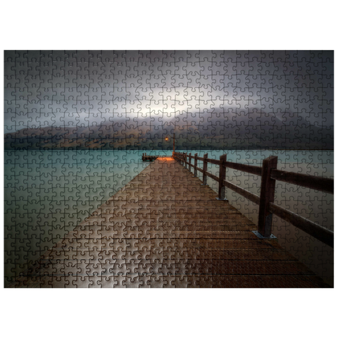puzzleplate Glenorchy Wharf - Moody Twilight over Lake Wakatipu 500 Jigsaw Puzzle