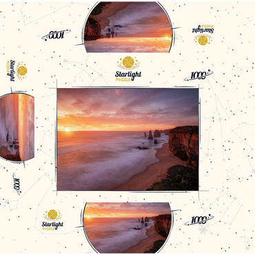Twelve Apostles - Sunset Glow on Victoria's Coast 1000 Jigsaw Puzzle box 3D Modell