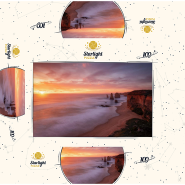 Twelve Apostles - Sunset Glow on Victoria's Coast 100 Jigsaw Puzzle box 3D Modell