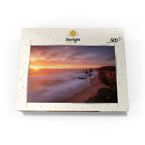 Twelve Apostles - Sunset Glow on Victoria's Coast 500 Jigsaw Puzzle box view3