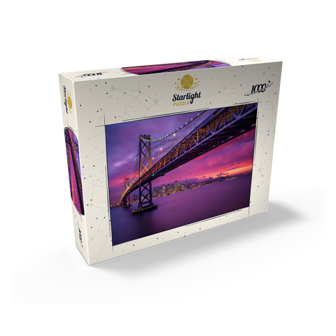 San Francisco Bay Bridge at Sunset - City Lights View 1000 Jigsaw Puzzle box view2
