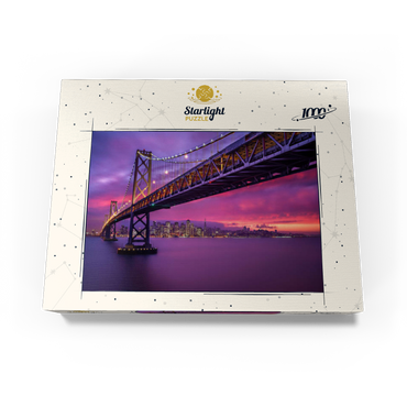 San Francisco Bay Bridge at Sunset - City Lights View 1000 Jigsaw Puzzle box view3