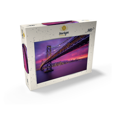 San Francisco Bay Bridge at Sunset - City Lights View 500 Jigsaw Puzzle box view2