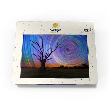 Star Trails Over Lone Tree - Cosmic Night Sky 500 Jigsaw Puzzle box view3