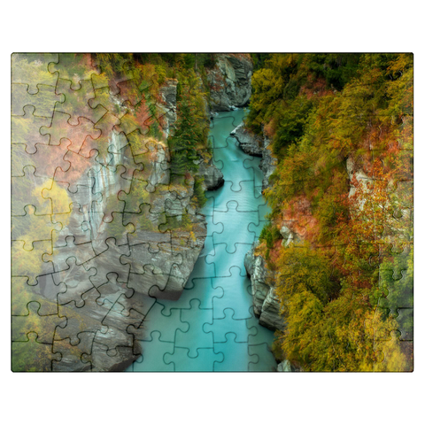 puzzleplate Shotover River Gorge - Autumn in Queenstown 100 Jigsaw Puzzle