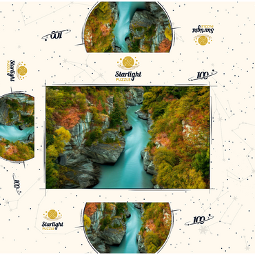 Shotover River Gorge - Autumn in Queenstown 100 Jigsaw Puzzle box 3D Modell