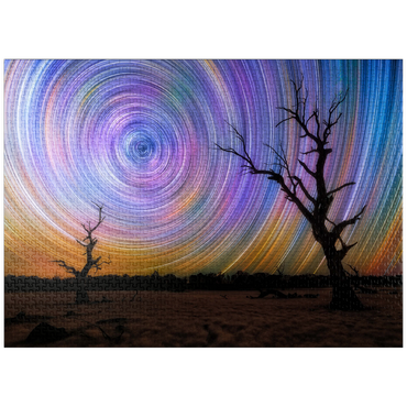 puzzleplate Outback Star Trails - Night Sky over Australian Wilderness 1000 Jigsaw Puzzle