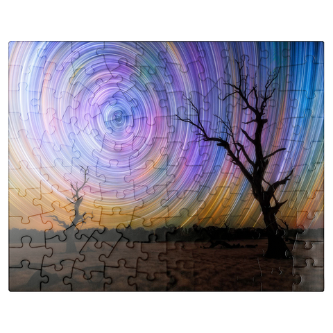 puzzleplate Outback Star Trails - Night Sky over Australian Wilderness 100 Jigsaw Puzzle