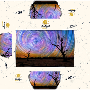 Outback Star Trails - Night Sky over Australian Wilderness 100 Jigsaw Puzzle box 3D Modell