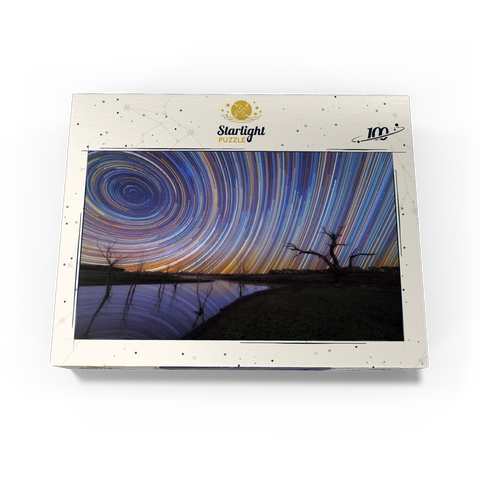 Australian Star Trails Over Reflected Landscape 100 Jigsaw Puzzle box view3