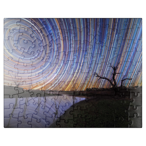 puzzleplate Australian Star Trails Over Reflected Landscape 100 Jigsaw Puzzle