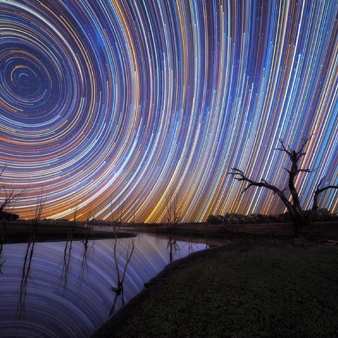 Australian Star Trails Over Reflected Landscape 100 Jigsaw Puzzle 3D Modell