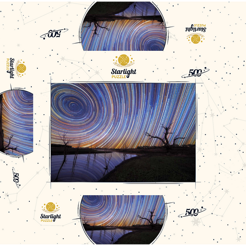 Australian Star Trails Over Reflected Landscape 500 Jigsaw Puzzle box 3D Modell