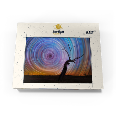 Vibrant Star Trails Over Australian Outback Tree 1000 Jigsaw Puzzle box view3