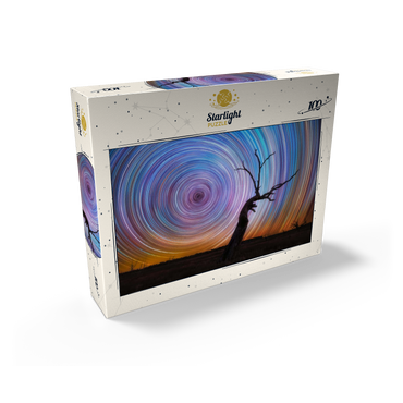 Vibrant Star Trails Over Australian Outback Tree 100 Jigsaw Puzzle box view2
