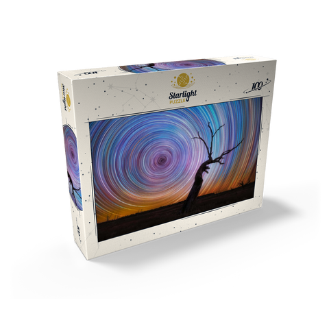 Vibrant Star Trails Over Australian Outback Tree 100 Jigsaw Puzzle box view2