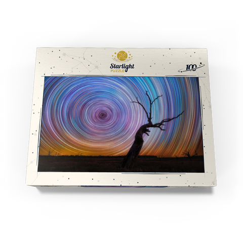 Vibrant Star Trails Over Australian Outback Tree 100 Jigsaw Puzzle box view3