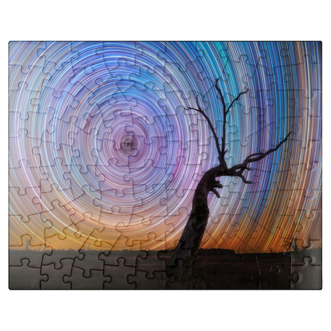 puzzleplate Vibrant Star Trails Over Australian Outback Tree 100 Jigsaw Puzzle