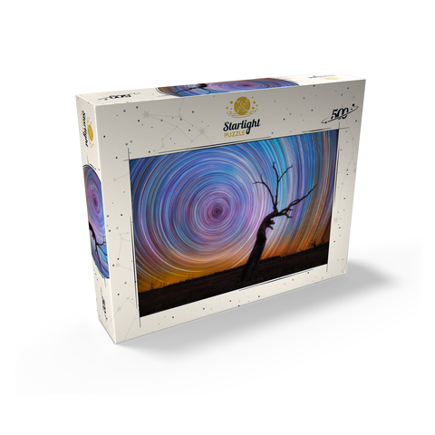 Vibrant Star Trails Over Australian Outback Tree 500 Jigsaw Puzzle box view2