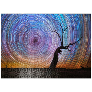 puzzleplate Vibrant Star Trails Over Australian Outback Tree 500 Jigsaw Puzzle