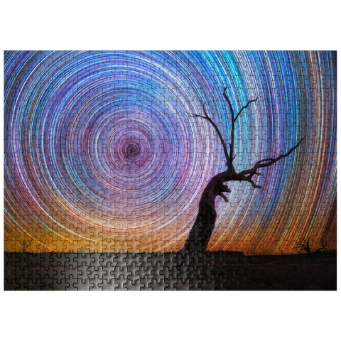 puzzleplate Vibrant Star Trails Over Australian Outback Tree 500 Jigsaw Puzzle