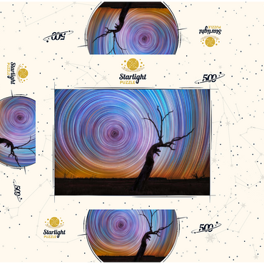 Vibrant Star Trails Over Australian Outback Tree 500 Jigsaw Puzzle box 3D Modell