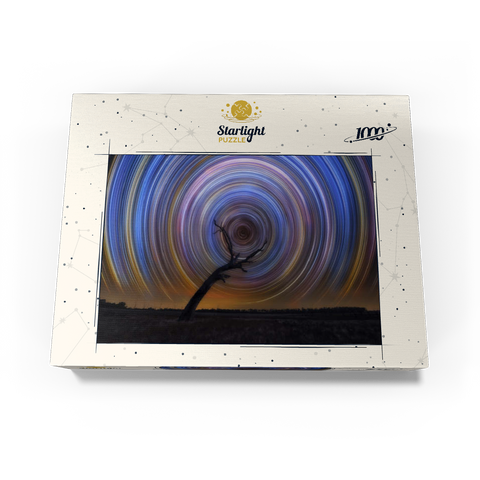 Star Trail Spiral Over Lone Outback Tree 1000 Jigsaw Puzzle box view3