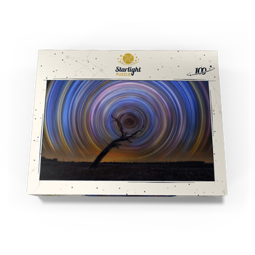 Star Trail Spiral Over Lone Outback Tree 100 Jigsaw Puzzle box view3