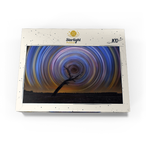 Star Trail Spiral Over Lone Outback Tree 100 Jigsaw Puzzle box view3