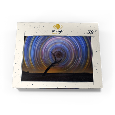 Star Trail Spiral Over Lone Outback Tree 500 Jigsaw Puzzle box view3