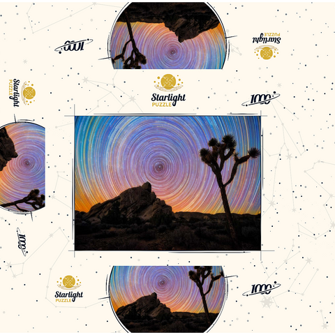 Joshua Tree Under Spiral Star Trails 1000 Jigsaw Puzzle box 3D Modell