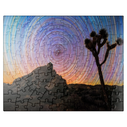 puzzleplate Joshua Tree Under Spiral Star Trails 100 Jigsaw Puzzle
